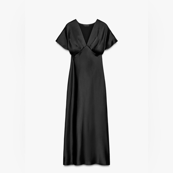 ZARA Black Satin Dress – XS - Picture 5 of 7